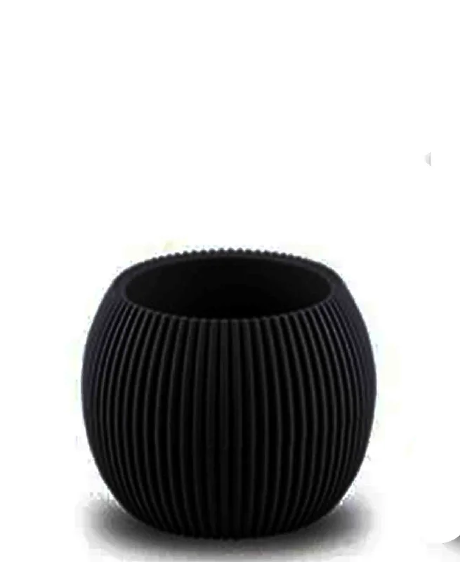 Colorful glass mosaic vases-Urban Decor Coral Oval Pot Plant 0.70Lt - Black