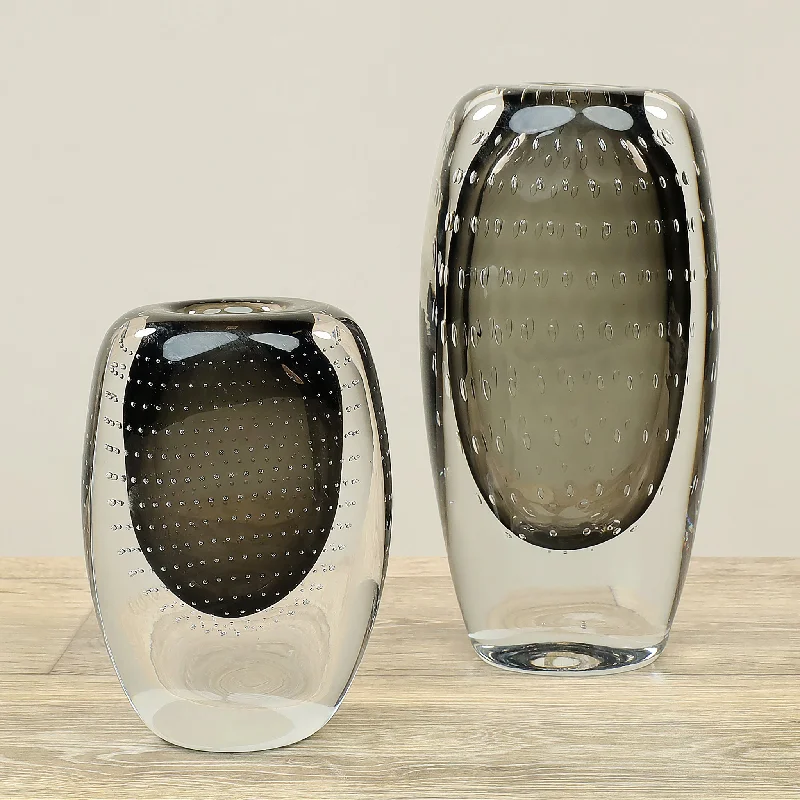 Oval wooden wall mirrors-Glass Vase