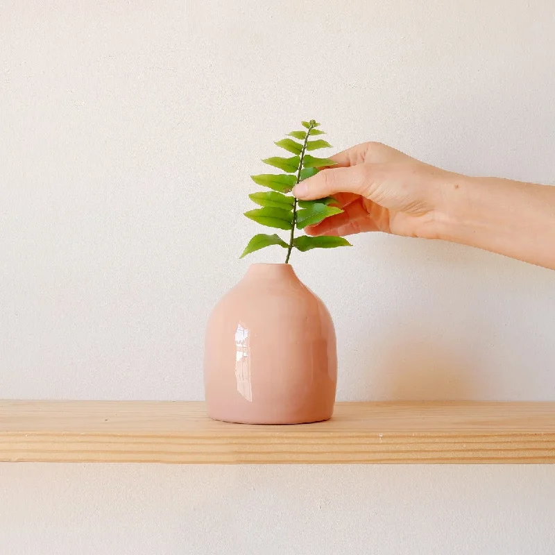 Retro striped wall panels-Lulu Vase - Pink Clay