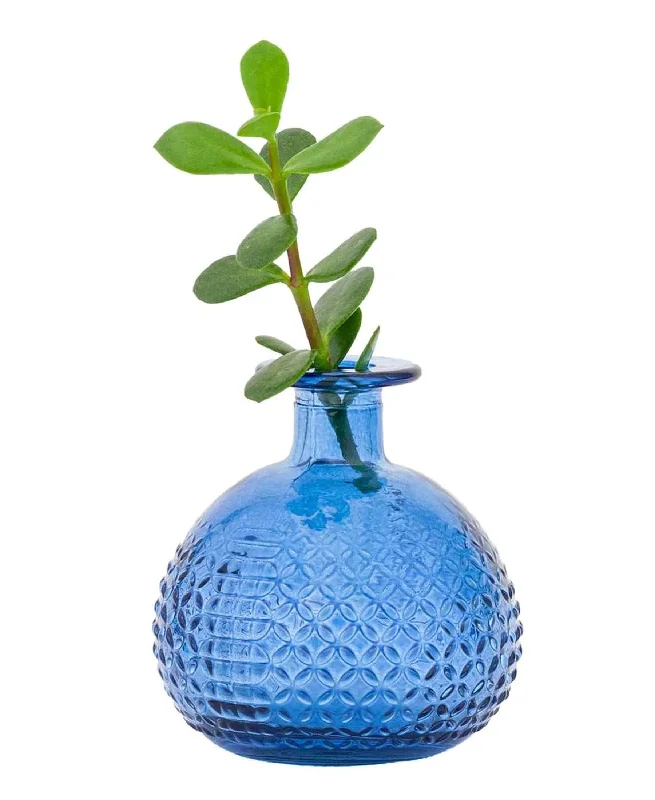 Glass cloche plant decor-Urban Decor 12cm Diamond Bud Vase - Blue