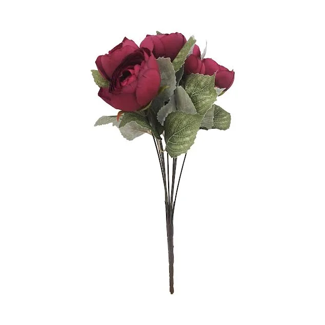 Abstract wooden sculptures-Urban Decor Artificial Flower Bouquet Red