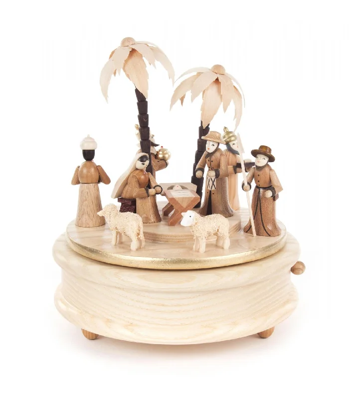 Oval wooden wall clocks-086/037 - Music Box - Nativity Scene