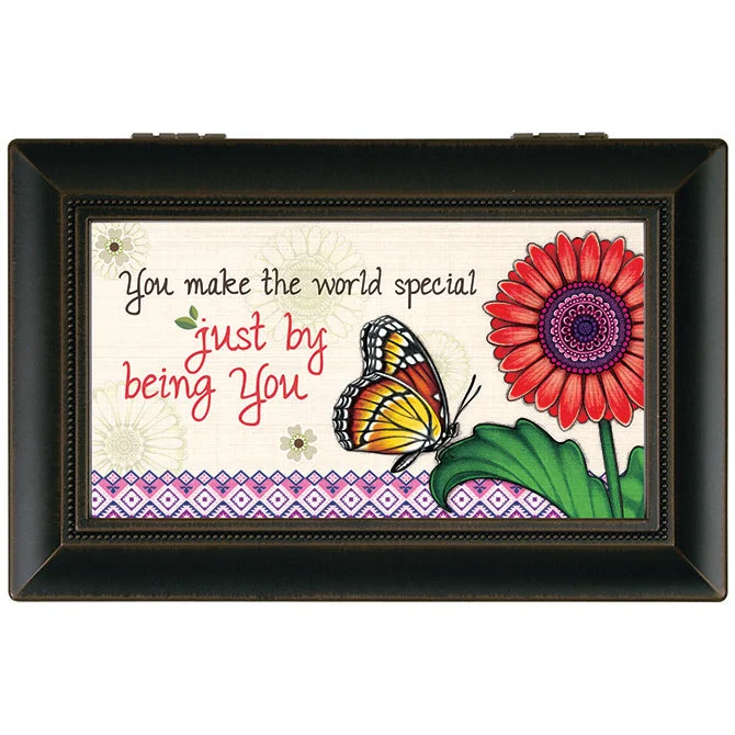 Square gold-framed mirrors-18581 - “Being You" Music Box - Plays “Waltz of the Flowers”