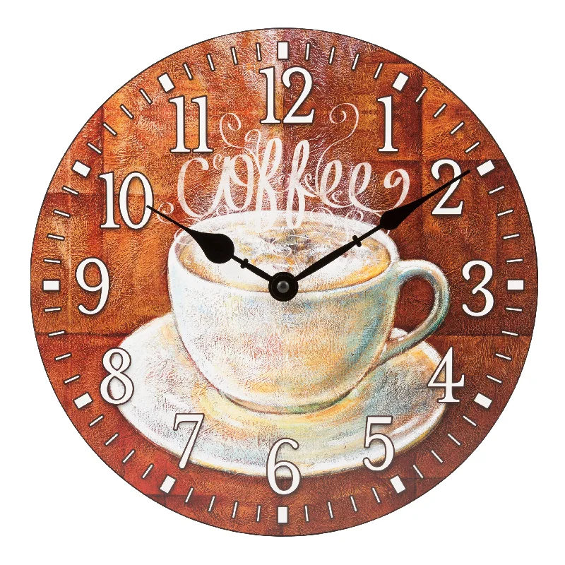 Plush wool throw blankets-404-2631C 12-inch Coffee Wall Clock