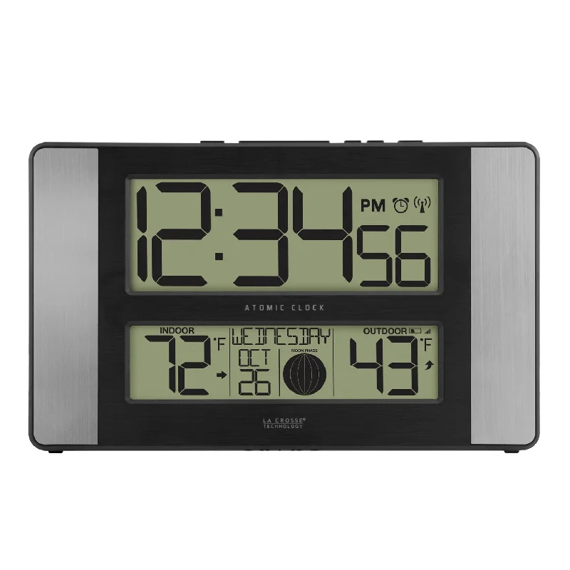 Minimalist black wall shelves-513-1417ALV4 Atomic Digital Wall Clock