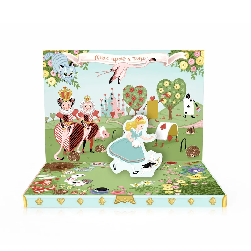 Glass orb table decor-Adventures In Wonderland Music Box Card