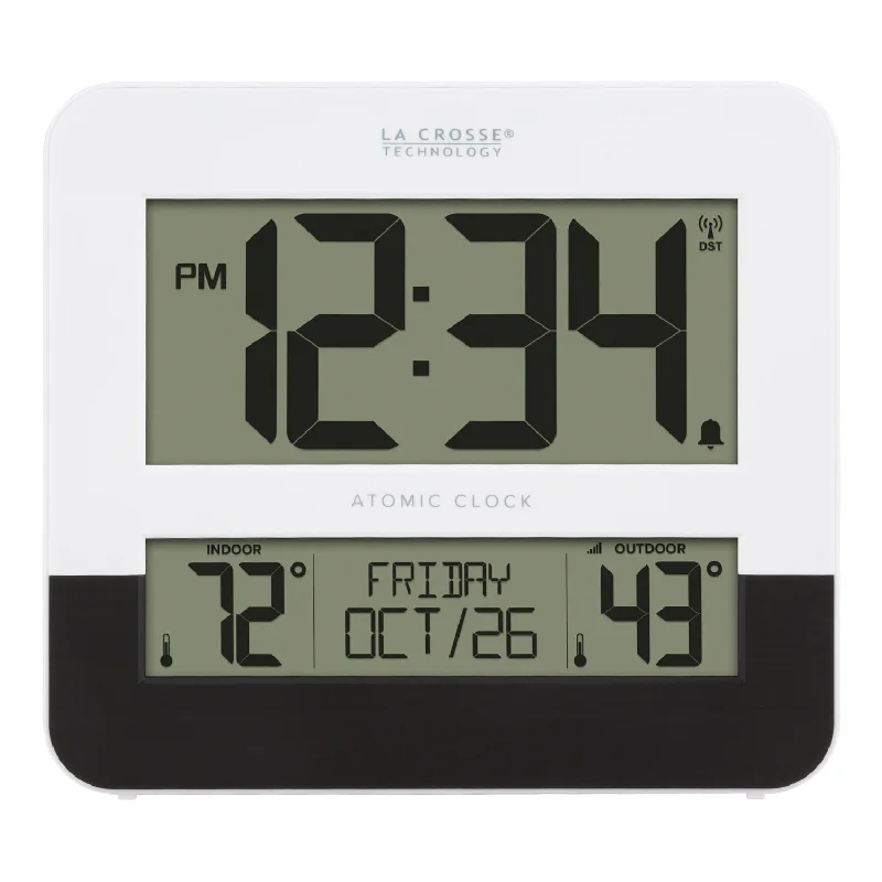 Velvet square throw pillows-BBB82684 Atomic Clock with Indoor and Outdoor Temperature