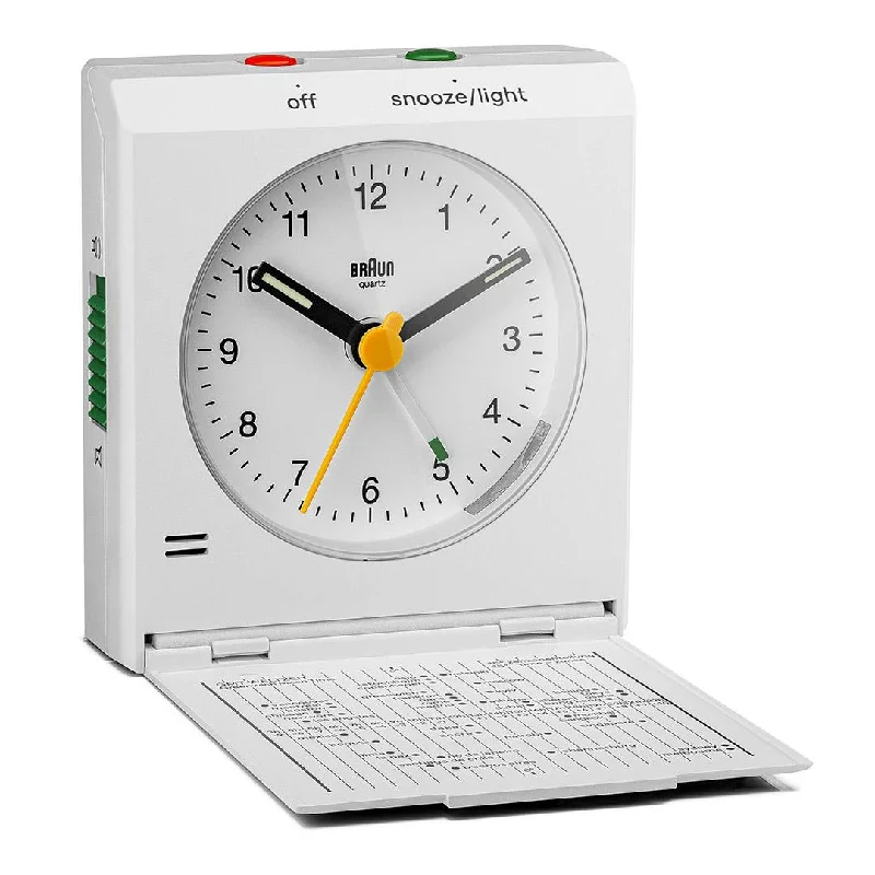 Tropical palm leaf pillows-BC05 Braun travel analogue alarm clock- white