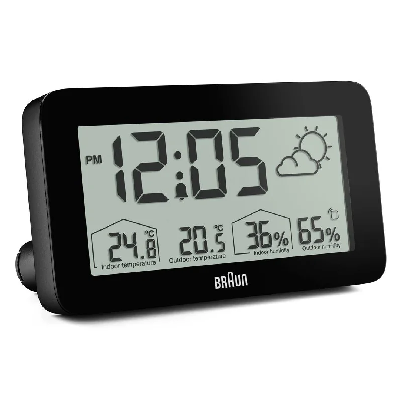 Abstract fabric wall art-BC13 Braun digital weather station clock - black