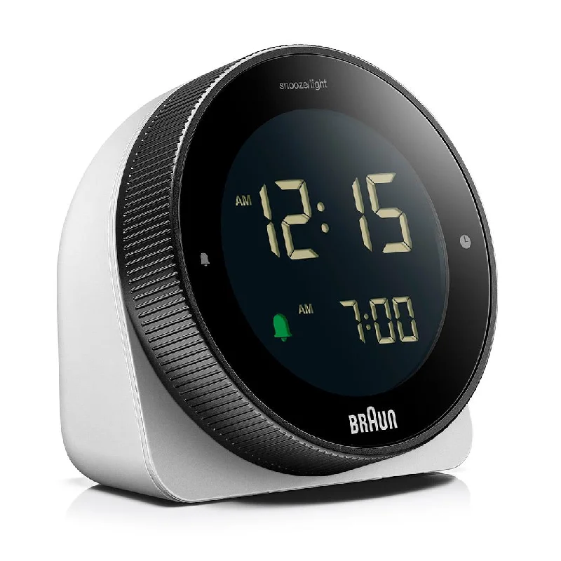 Woven seagrass storage baskets-BC24 Braun touch display digital alarm clock - white