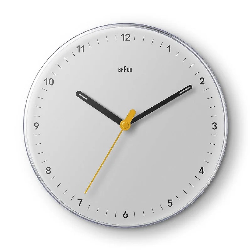 Handmade pottery planters-BC26 Braun analogue wall clock - white