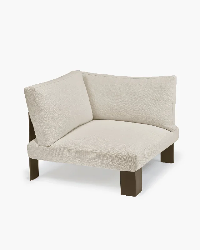 Velvet square throw pillows-Bench corner seat incl cushion outdoor beige