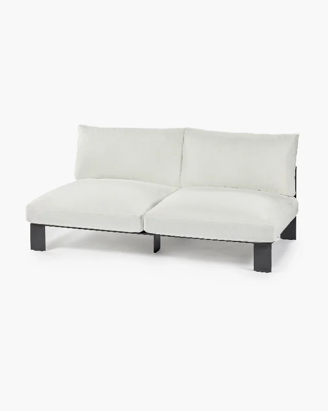 Abstract ceramic wall tiles-Bench two seater incl cushion outdoor snow white