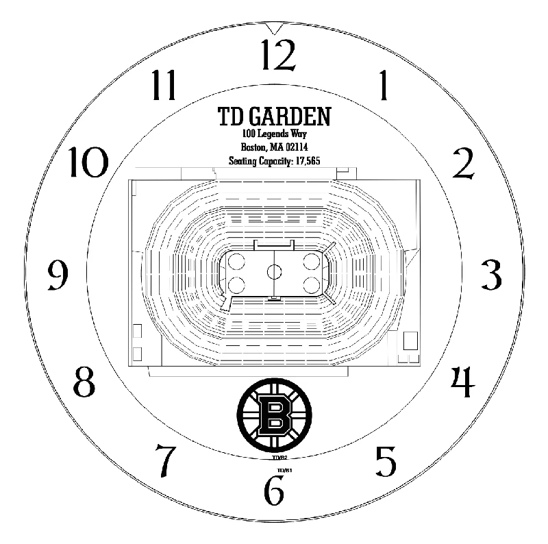 Round decorative wall mirrors-Boston Bruins TD Garden Time Clock