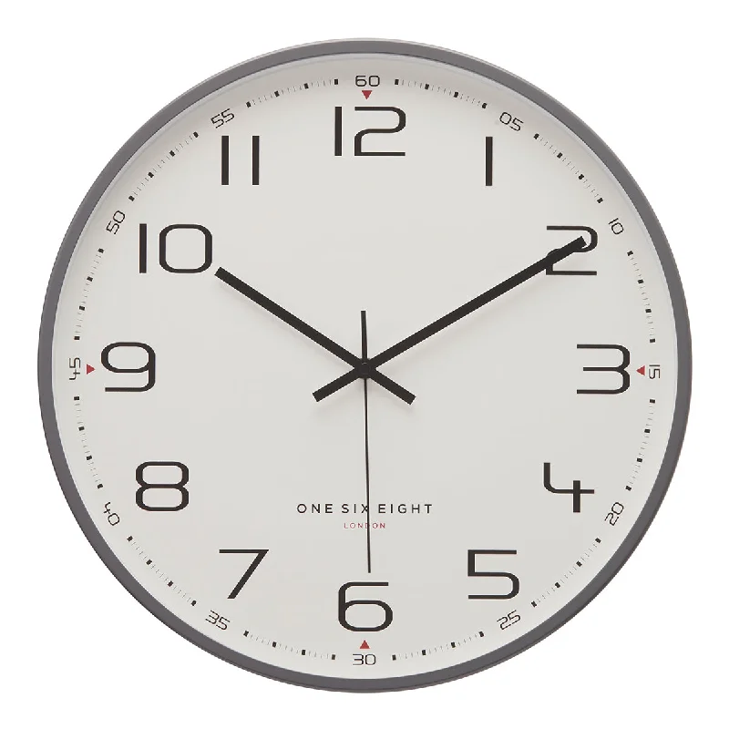 Abstract wooden wall panels-CARMEN Cool Grey 30cm Silent Wall Clock