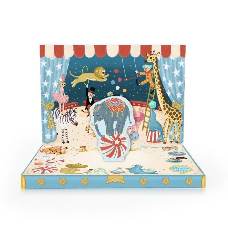 Marble tray wall art-Circus Adventure Music Box Card