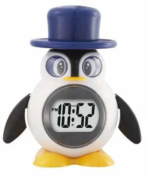 Tropical bird wall prints-Clock Talking Penguin