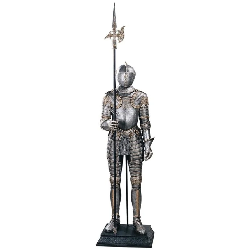 Square brass wall art-Design Toscano 16th-Century Italian Armor Sculpture with Halberd