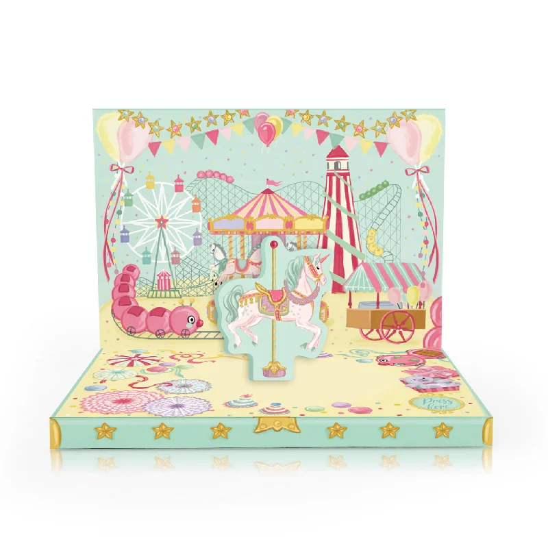 Retro polka dot table decor-Fun At The Fair Music Box Card