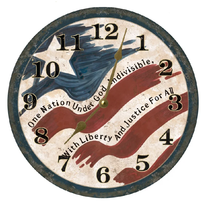 Industrial steel wall shelves-Handmade Americana Clock – Patriotic Wall Decor