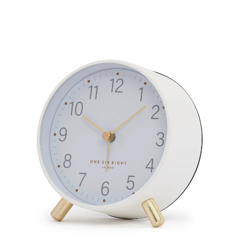 Colorful ceramic table clocks-MAISIE White Silent Alarm Clock