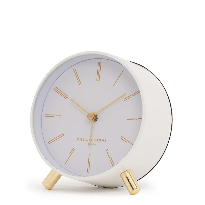 Mid-century brass wall mirrors-MAYA White Silent Alarm Clock