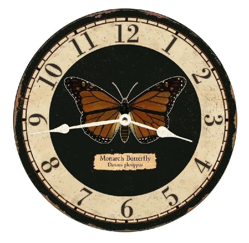 Elegant crystal table decor-Monarch Butterfly Clock – Vibrant and Timeless Design