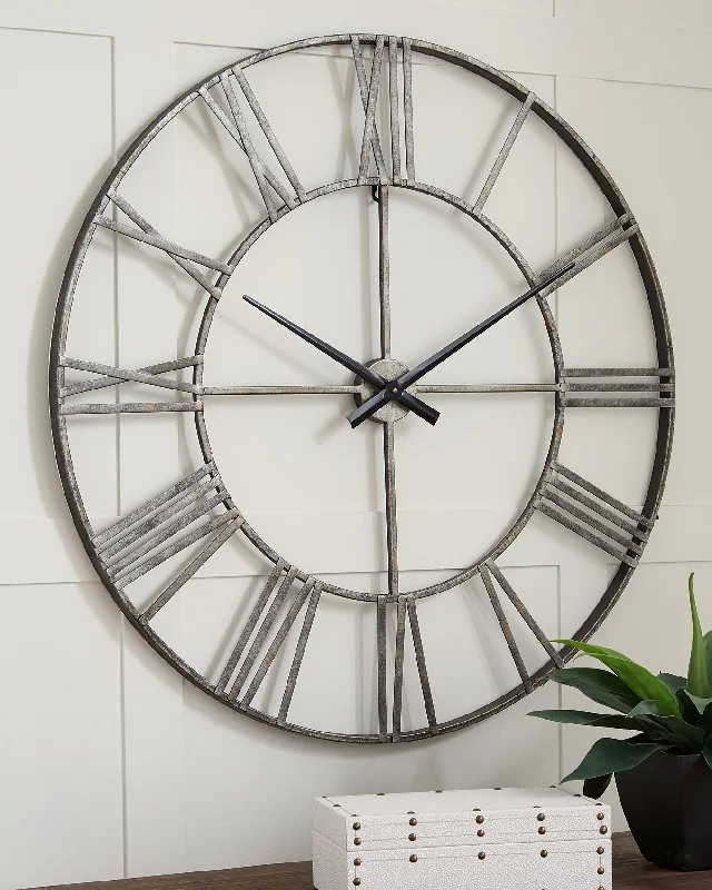 Mid-century oak wall shelves-Paquita Wall Clock