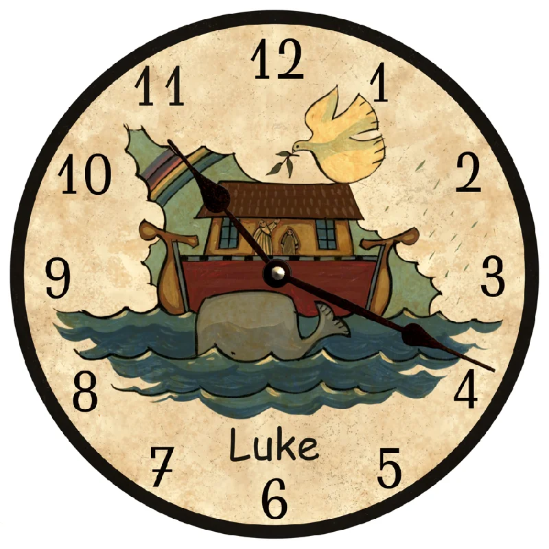 Eclectic floral cushions-Personalized Noah's Ark Clock- Custom Baby Room Decor