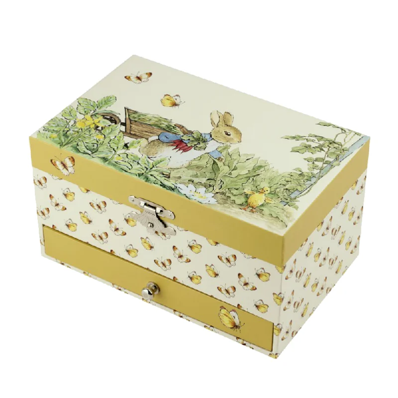 Eclectic floral throw blankets-Peter Rabbit Music Box