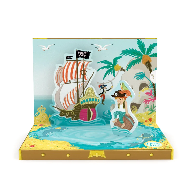 Coastal coral wall decor-Pirate Adventures Music Box Card