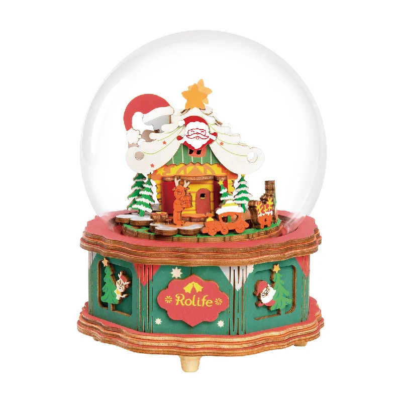 Industrial steel table clocks-Rolife Christmas Town Music Box AM46