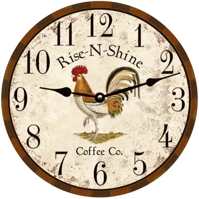 Shabby chic vintage clocks-Rooster Clock- Rooster Kitchen Wall Clock- Country Kitchen Clock