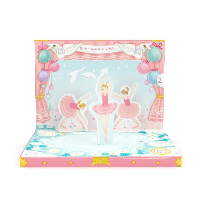 Glass cloche terrarium decor-Ballerina Dream Music Box Card