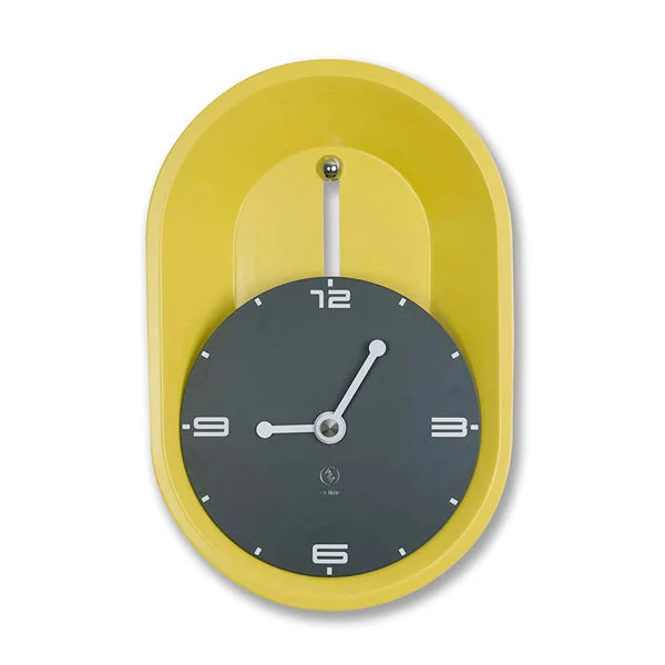 Rectangular brass mirrors-SY Time Aspendos 15.7 Inch ( 40cm ) Analog Wooden Decorative Wall Clock, Yellow