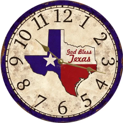 Minimalist black table decor-Texas Clock-God Bless Texas