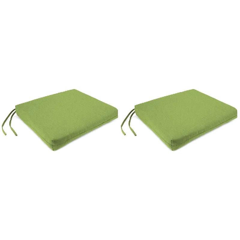 Tropical palm wall decals-17" x 19" McHusk Leaf Green Solid Rectangular Outdoor Chair Pad Seat Cushions with Ties (2 Pack)