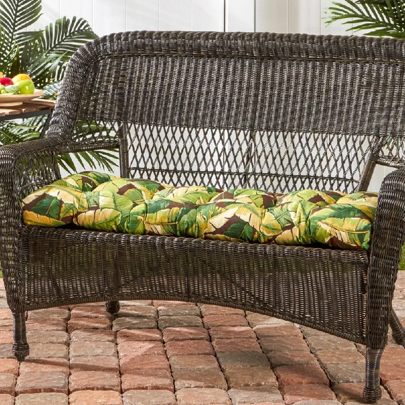 Nautical anchor table decor-44-inch Outdoor Palm Leaves Swing/ Bench Cushion