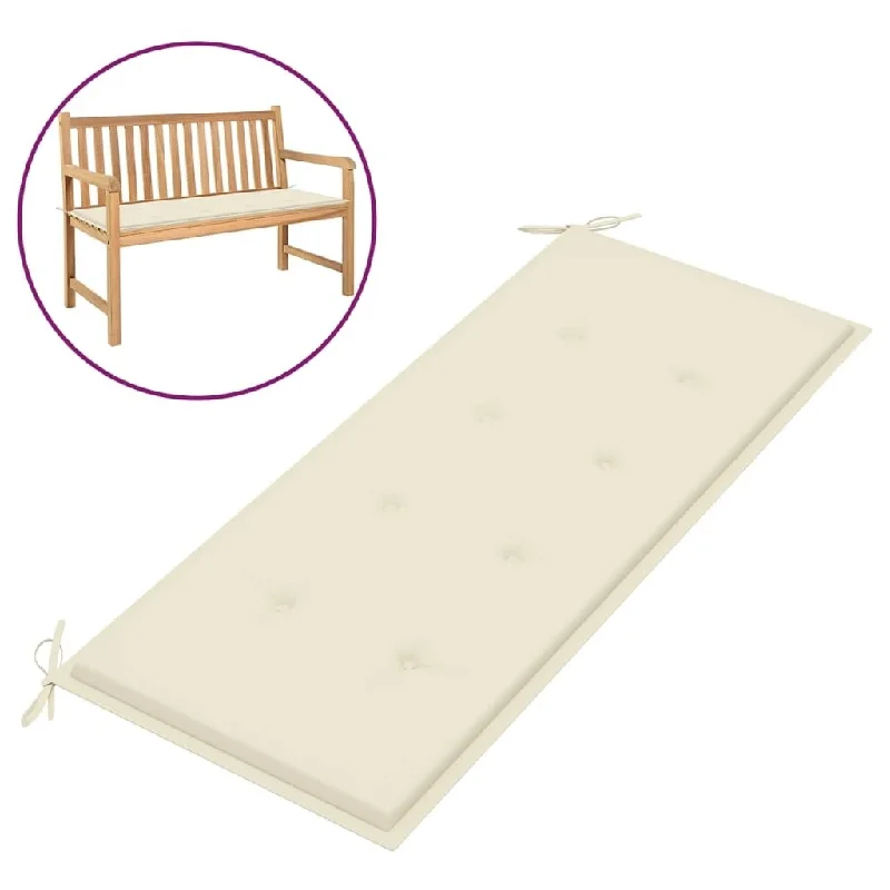 Shabby chic lace table runners-Garden Bench Cushion Cream 47.2"x19.7"x1.6"