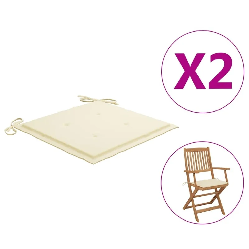 Elegant gold table mirrors-Garden Chair Cushions 2 pcs Cream 15.7"x15.7"x1.6" Fabric