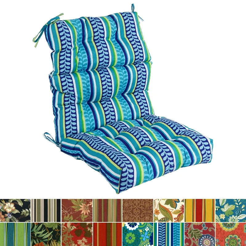 Handcrafted pottery bowls-Multi-section Tufted Outdoor Seat/Back Chair Cushion (Multiple Sizes)