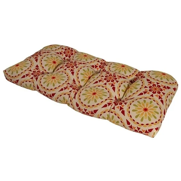 Rustic cedar serving trays-Sicily Mosaic Chili Pepper Outdoor Settee Cushion