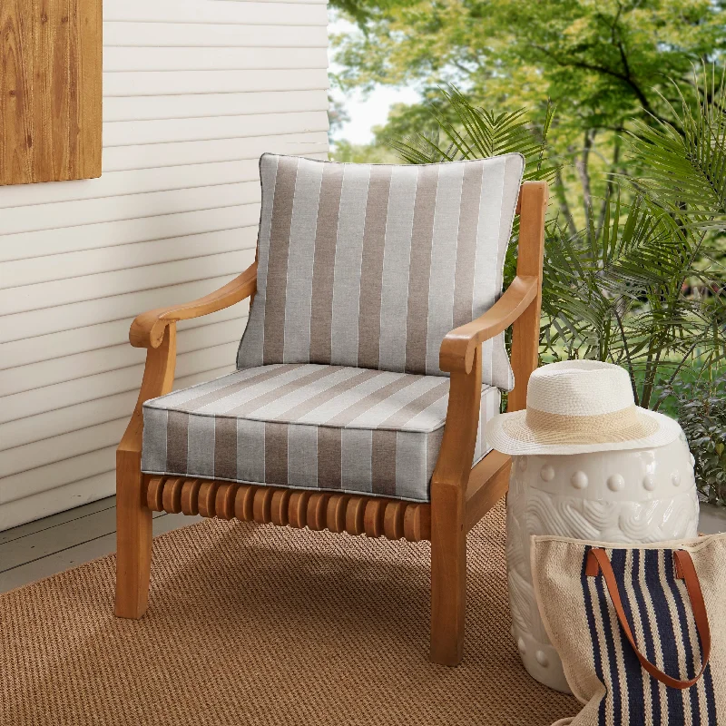 Retro striped wall panels-Sunbrella Range Dune Indoor/ Outdoor Chair Cushion Set