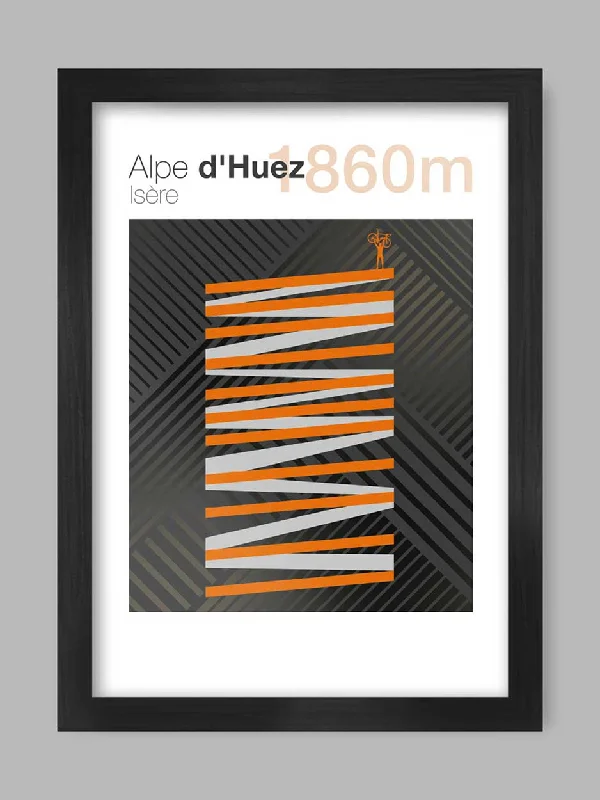 Elegant crystal wall art-Cycling Climbs Poster Print - Alpe D'Huez