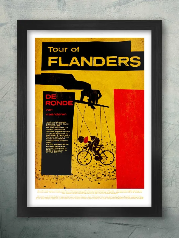 Scandinavian cotton curtains-De Ronde Tour of Flanders puppeteer - Cycling Poster print