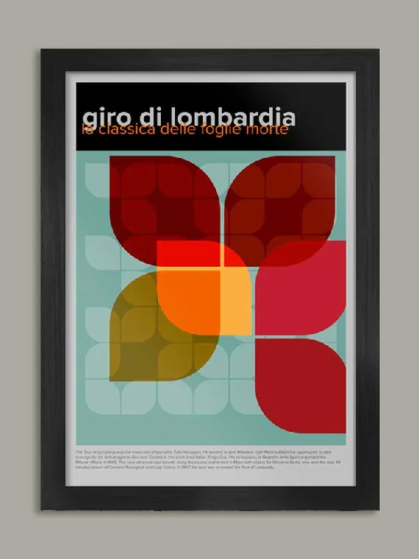 Industrial pipe floor lamps-Giro di Lombardia Cycling Poster Print - Geometric