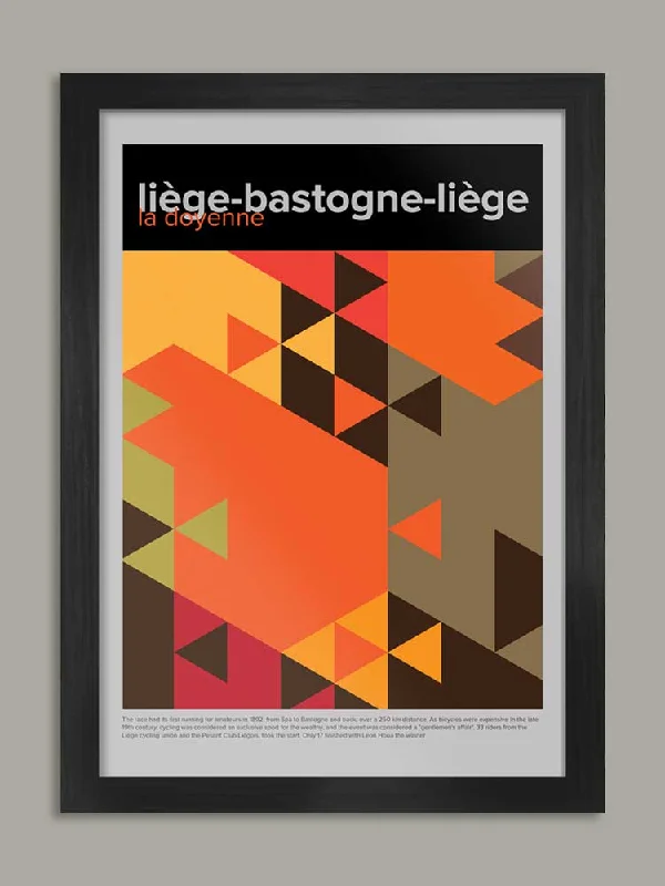 Copper hanging wall lights-Liège-Bastogne-Liège Cycling Poster Print - Geometric Design