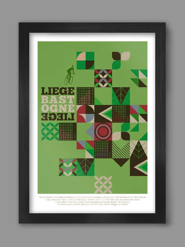 Colorful glass wall sconces-Liège–Bastogne–Liège Modernist Cycling Poster Print