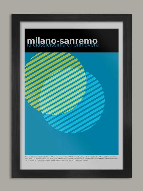 Woven hemp area rugs-Milano-Sanremo Cycling Poster Print - Geometric Style