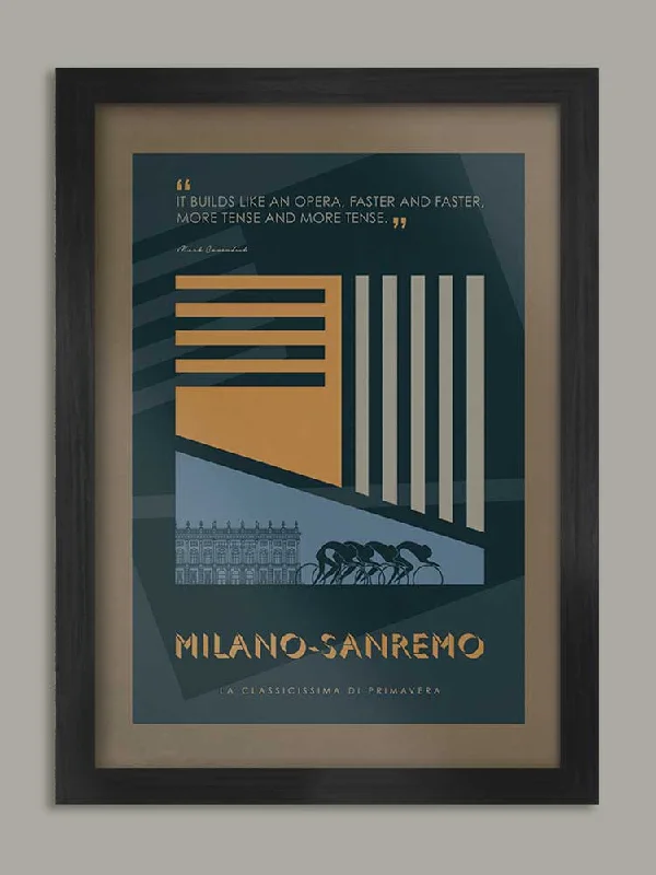 Marble geometric bookends-Milano-Sanremo Cycling Poster Print - The Monuments